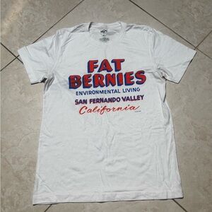 MGM White Graphic Tee with Red and Blue Print